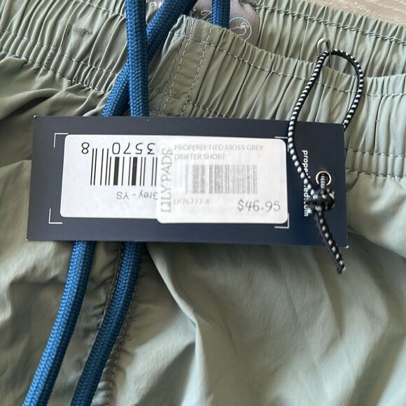 Properly Tied Drifter Shorts Moss Grey Youth Small NWT - Picture 4 of 7